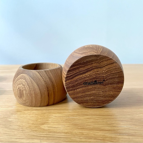 Designer Teak Wood Serving Tray, Flower Vase, and Egg Holders - Picture 5 of 8